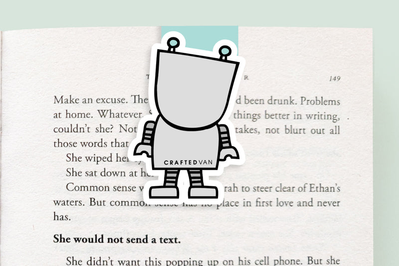 Blue Robot Jumbo Magnetic Bookmark - CVJ1291ROBO
