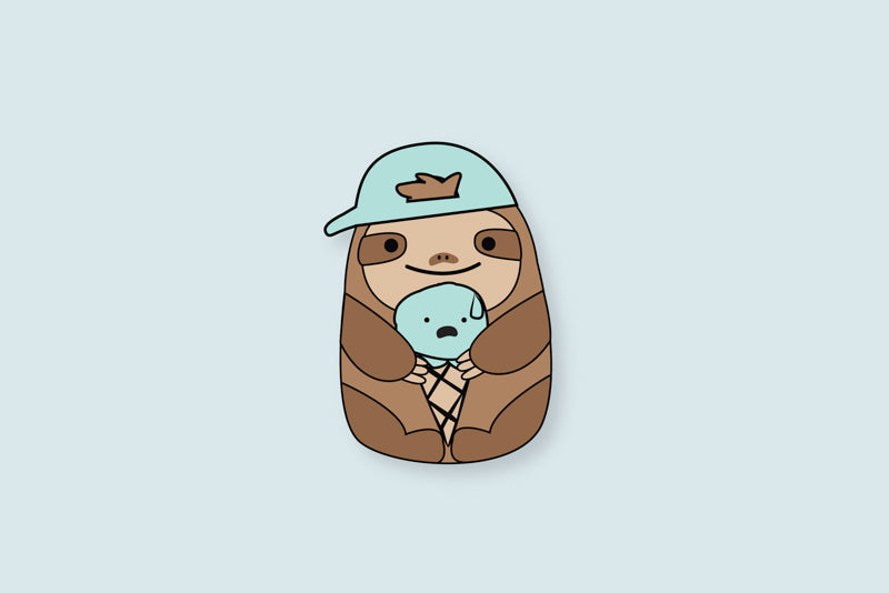 Sloth Eating Ice Cream Pin - CVP1330SLOI