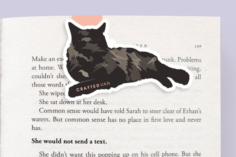 Black Cat Lying Down Jumbo Magnetic Bookmark - CVJ1190BLLY