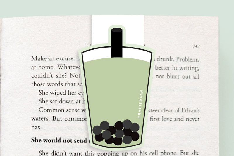 Green Tea Bubble Tea Jumbo Magnetic Bookmark - CVJ1239GREE