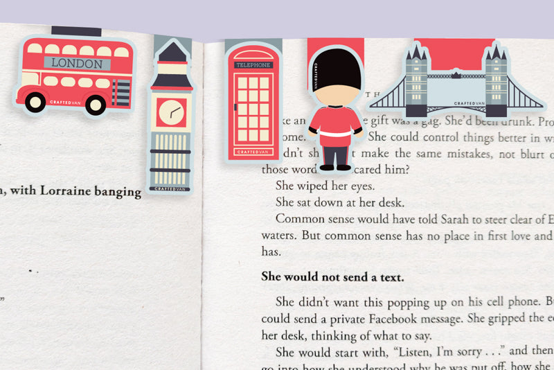 London Mini Magnetic Bookmarks 5-pack - CVM1320LONG
