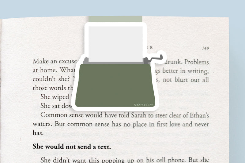 Green Typewriter Jumbo Magnetic Bookmark - CVJ1416TYPE