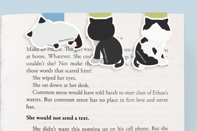 Black and White Cats Mini Magnetic Bookmarks 3-Pack - CVM1309BWCA