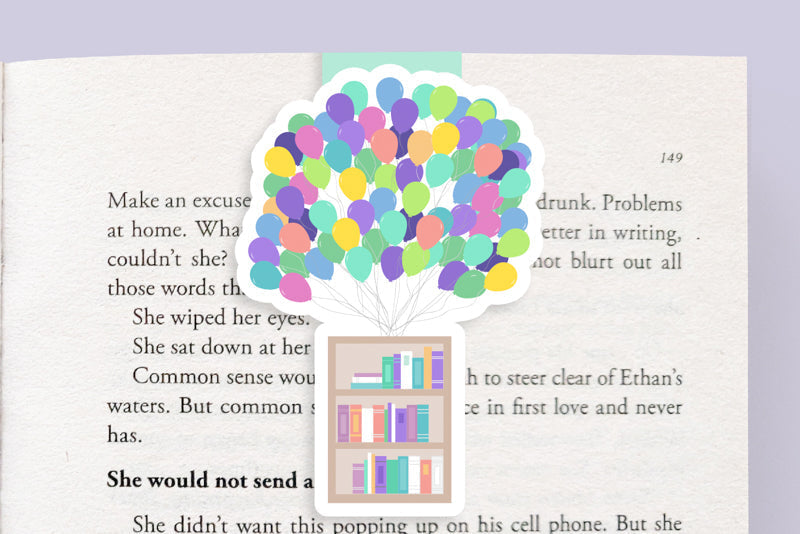 Balloons and Bookshelf Jumbo Magnetic Bookmark - CVJ1289BALL