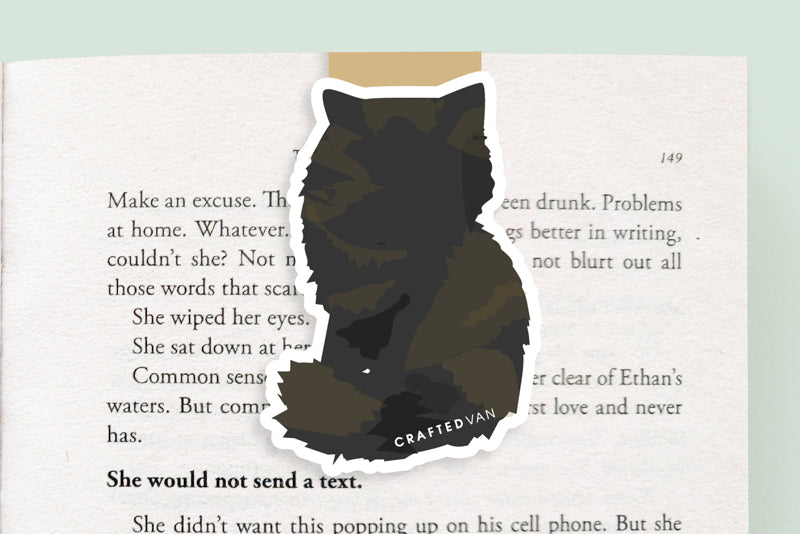 Tortoiseshell Cat Bushy Tail Jumbo Magnetic Bookmark - CVJ1182TAIL
