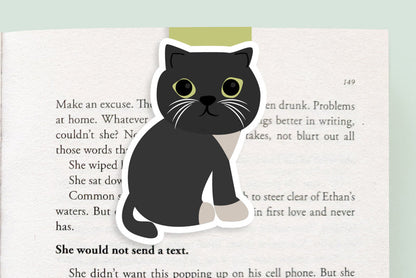 Black Chubby Cat Jumbo Magnetic Bookmark - CVJ1181CHUB