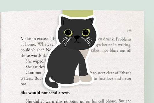 Black Chubby Cat Jumbo Magnetic Bookmark - CVJ1181CHUB