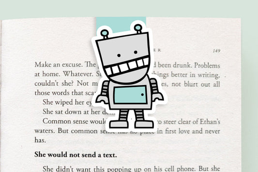 Blue Robot Jumbo Magnetic Bookmark - CVJ1291ROBO