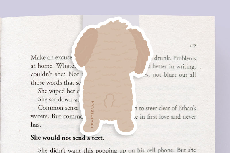 Brown Poodle Dog Jumbo Magnetic Bookmark - CVJ1161POOD