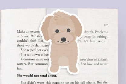 Brown Poodle Dog Jumbo Magnetic Bookmark - CVJ1161POOD