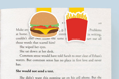 Burger and Fries Mini Magnetic Bookmarks 2-pack - CVM1306BURG