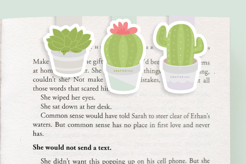 Cactus Mini Magnetic Bookmarks 3-pack - CVM1312SUCC
