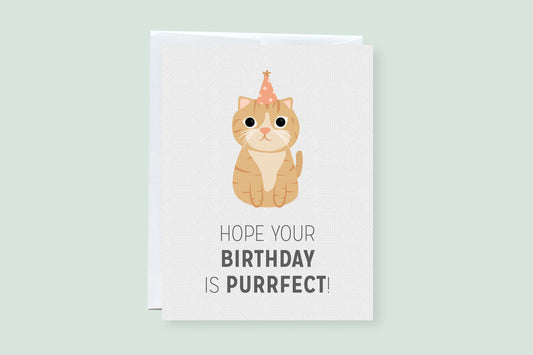 Hope Your Birthday is Purr-fect Greeting Card - CVC1036CATB