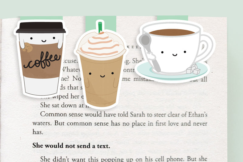 Coffee Mini Magnetic Bookmarks 3-Pack - CVM1030COFF
