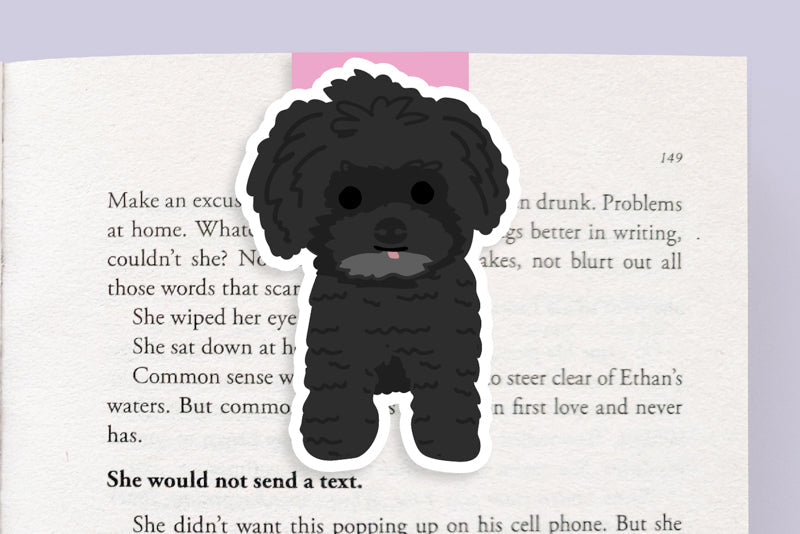 Black Poodle Dog Jumbo Magnetic Bookmark - CVJ1173BPOO