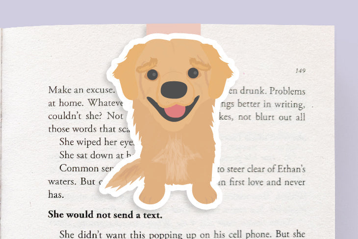 Golden Retriever Dog Jumbo Magnetic Bookmark - CVJ1165GOLD