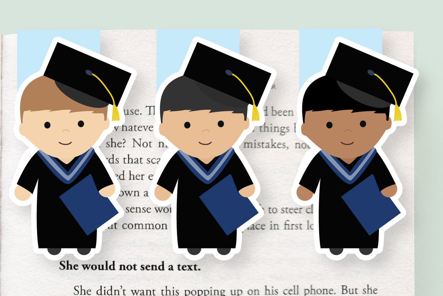 Grad Boy Jumbo Magnetic Bookmark - CVJ1278GRAB