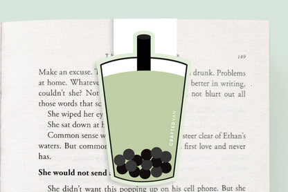 Green Tea Bubble Tea Jumbo Magnetic Bookmark - CVJ1239GREE