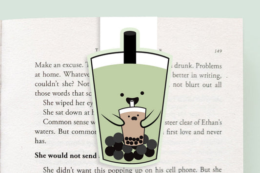 Green Tea Bubble Tea Jumbo Magnetic Bookmark - CVJ1239GREE
