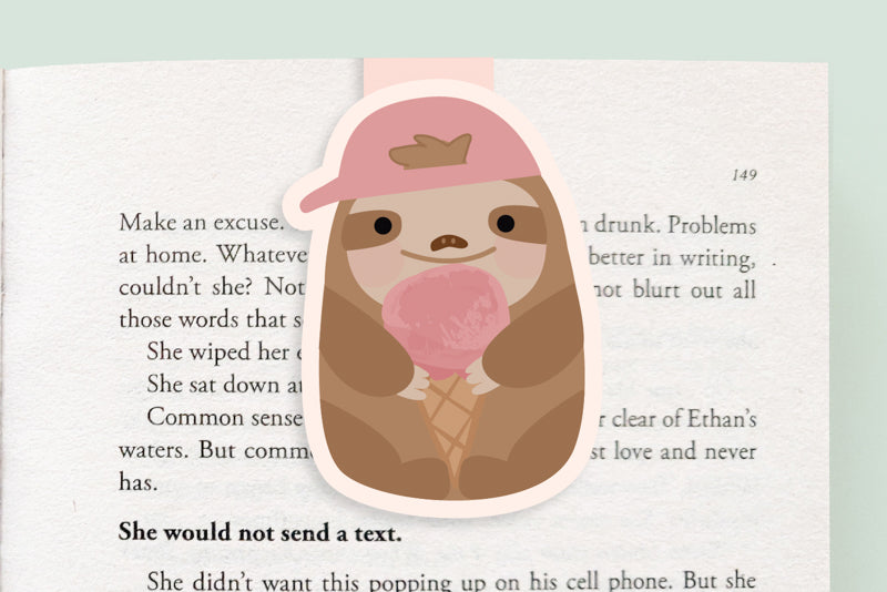 Sloth Ice Cream Jumbo Magnetic Bookmark - CVJ1218ICSL
