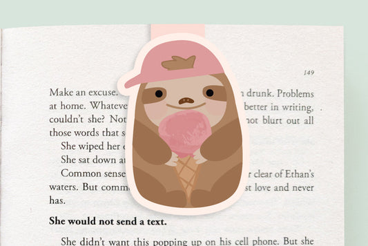 Sloth Ice Cream Jumbo Magnetic Bookmark - CVJ1218ICSL