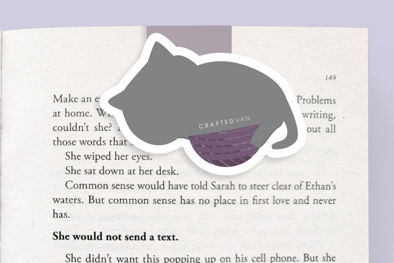 Knit Cat Jumbo Magnetic Bookmark - CVJ1187KNIT