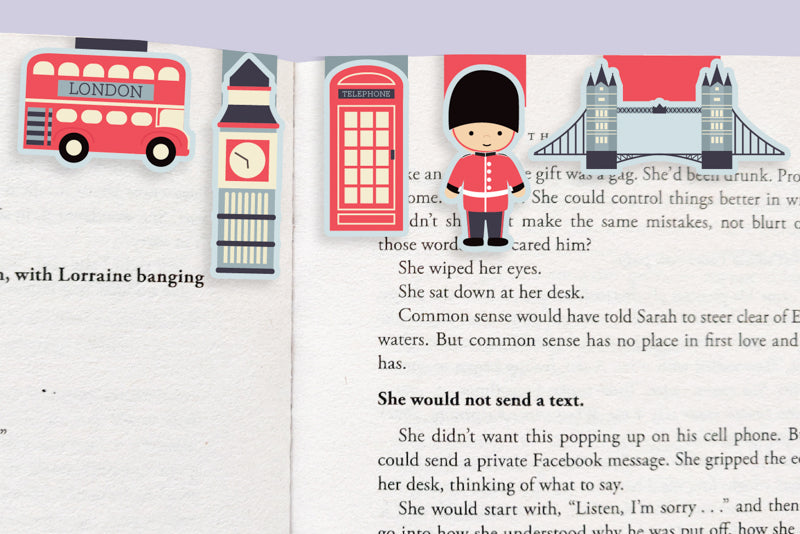 London Mini Magnetic Bookmarks 5-pack - CVM1320LONG