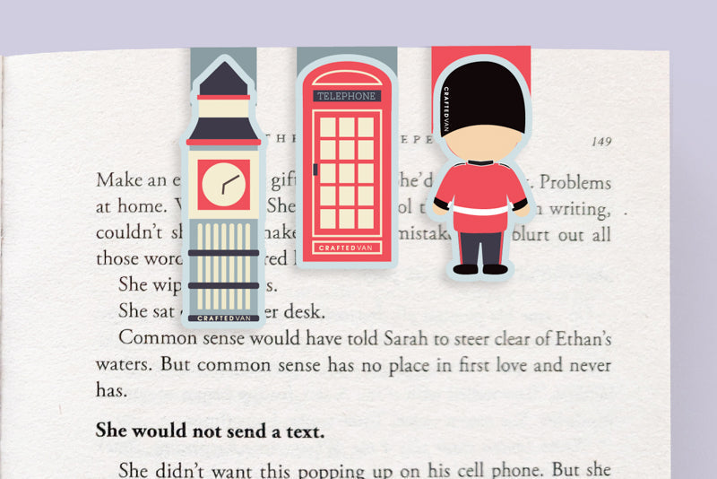 London Mini Magnetic Bookmarks 3-pack