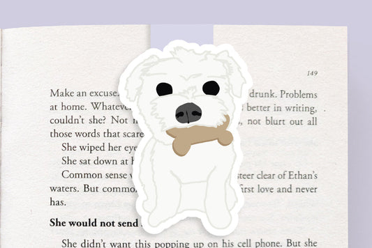 Maltese Dog Jumbo Magnetic Bookmark -