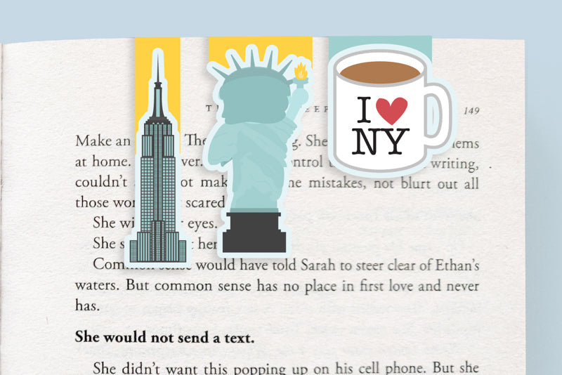 New York Mini Magnetic Bookmarks 3-pack
