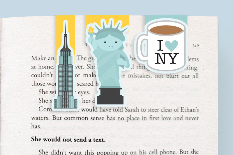 New York Mini Magnetic Bookmarks 3-pack