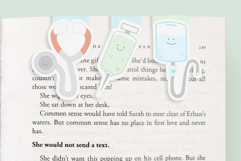Nurse Mini Magnetic Bookmarks 3-pack