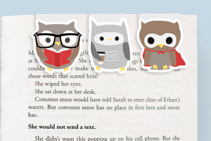 Owls Mini Magnetic Bookmarks 3-pack - CVM1316OWLS
