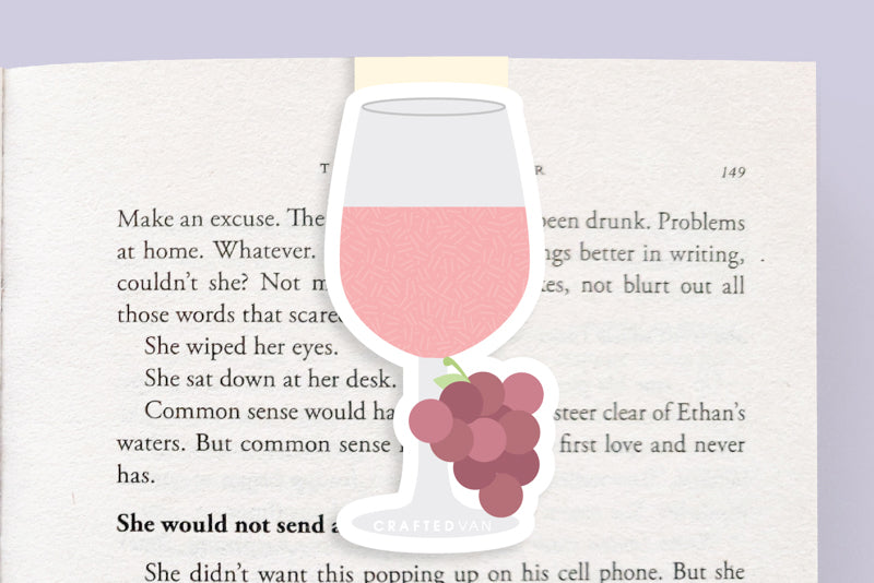 Pink Wine Jumbo Magnetic Bookmark - CVJ1249PINK