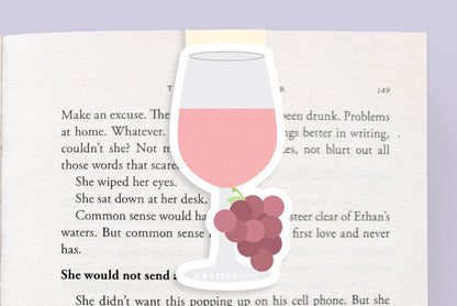Pink Wine Jumbo Magnetic Bookmark - CVJ1249PINK