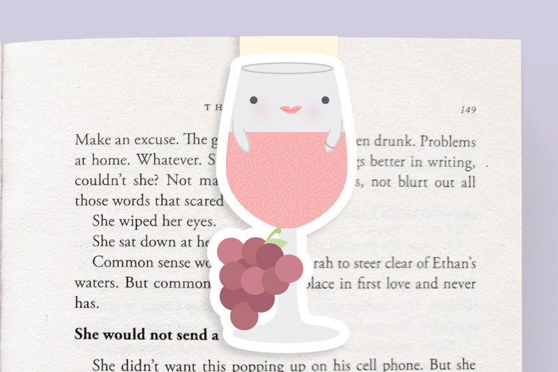 Pink Wine Jumbo Magnetic Bookmark - CVJ1249PINK