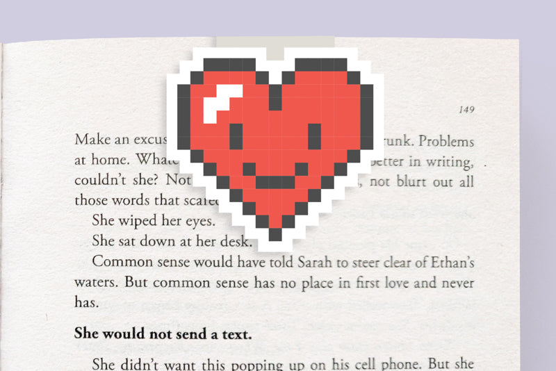 Pixel Heart Jumbo Magnetic Bookmark - CVJ1123PIXE