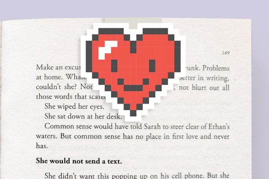 Pixel Heart Jumbo Magnetic Bookmark - CVJ1123PIXE