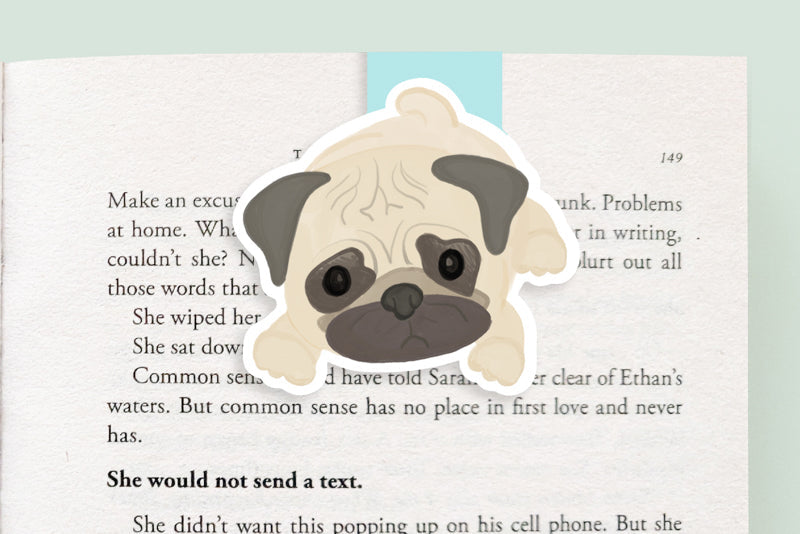 Pug Dog Jumbo Magnetic Bookmark - CVJ1159PUGD