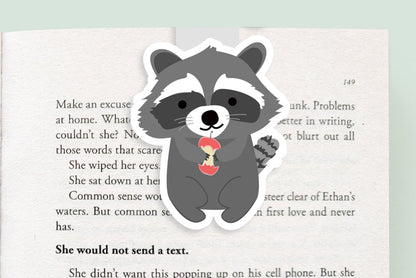 Raccoon with Apple Jumbo Magnetic Bookmark - CVJ1208RACC
