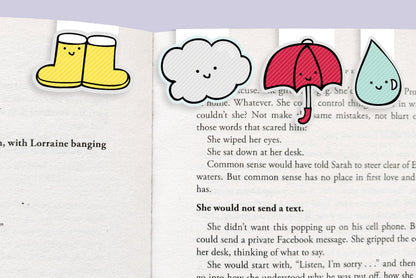 Rainy Day Mini Magnetic Bookmarks 4-pack - CVM1319RAIN