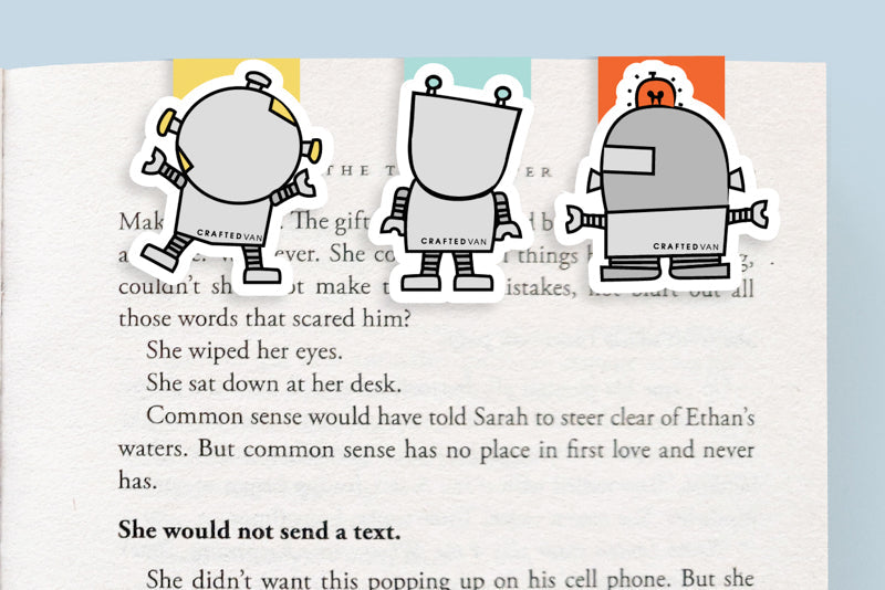 Robots Mini Magnetic Bookmarks 3-pack - CVM1313ROBO