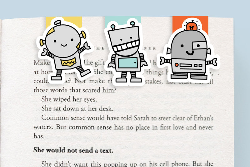 Robots Mini Magnetic Bookmarks 3-pack - CVM1313ROBO
