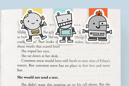 Robots Mini Magnetic Bookmarks 3-pack - CVM1313ROBO