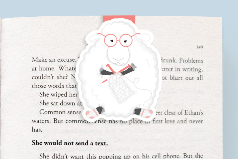 Sheep Knitting Jumbo Magnetic Bookmark - CVJ1130SHEE