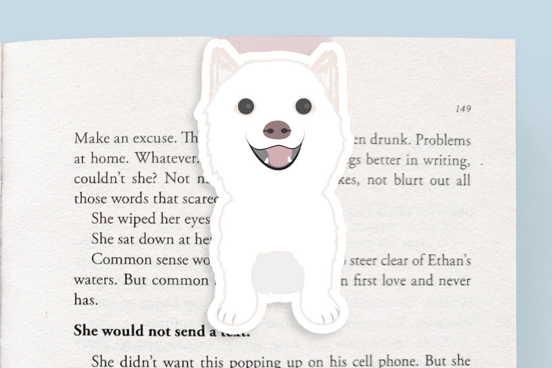 White Shiba Inu Dog Jumbo Magnetic Bookmark - CVJ1027MOUN