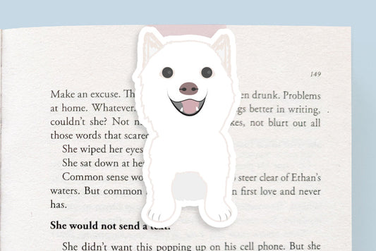 White Shiba Inu Dog Jumbo Magnetic Bookmark - CVJ1027MOUN