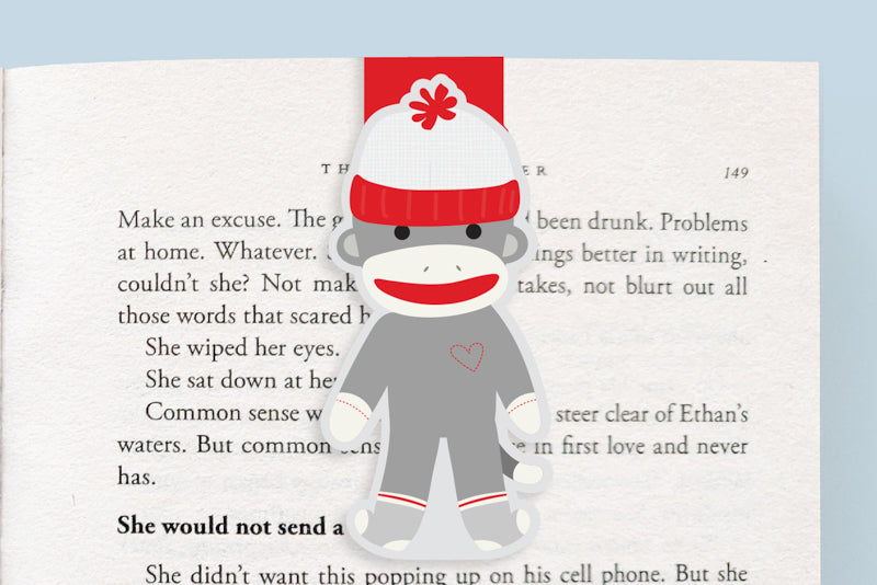 Sock Monkey Jumbo Magnetic Bookmark - CVJ1129SOCK