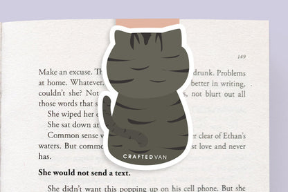 Squinty Grey Cat Jumbo Magnetic Bookmark - CVJ1179SQUI