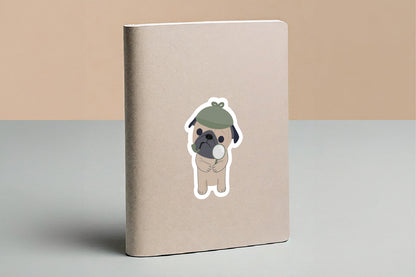 Detective Pug Sticker - CVS1388DPUG
